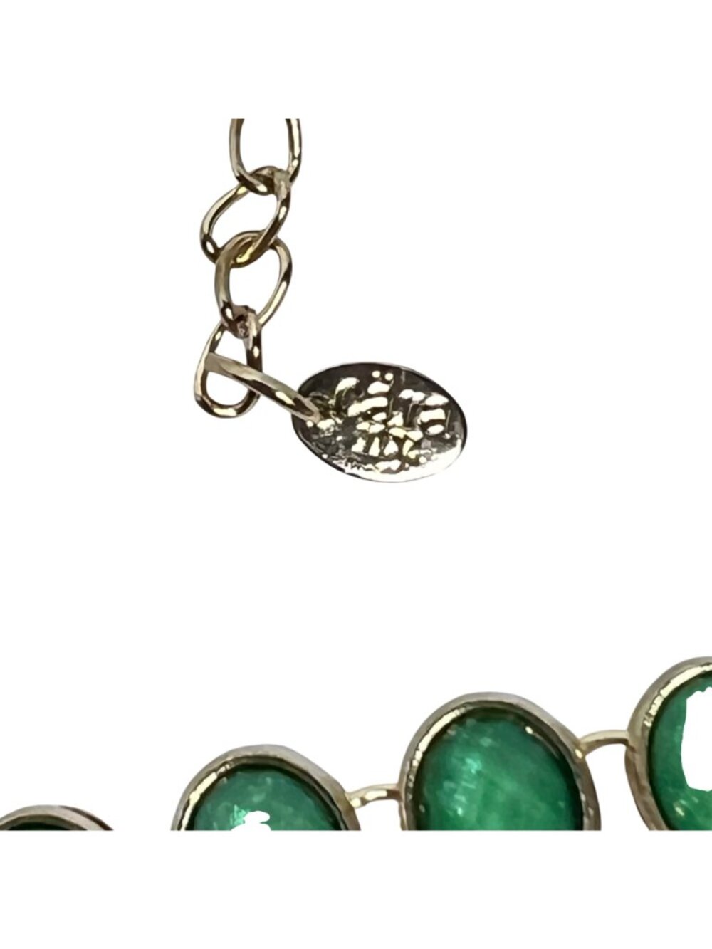 Cara New York Gold Tone And Green Statement Bib Necklace (6357) - Picture 8 of 8